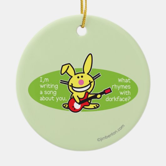 Ik schrijf een lied keramisch ornament (Voorkant)