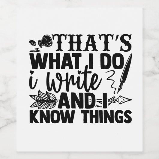 Ik schrijf grappig wijn etiket (Enkel label)