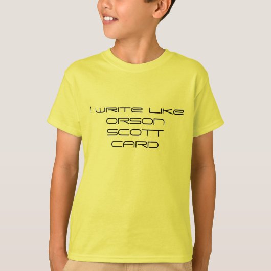 Ik schrijf net als Orson Scott Card T-shirt (Voorkant)