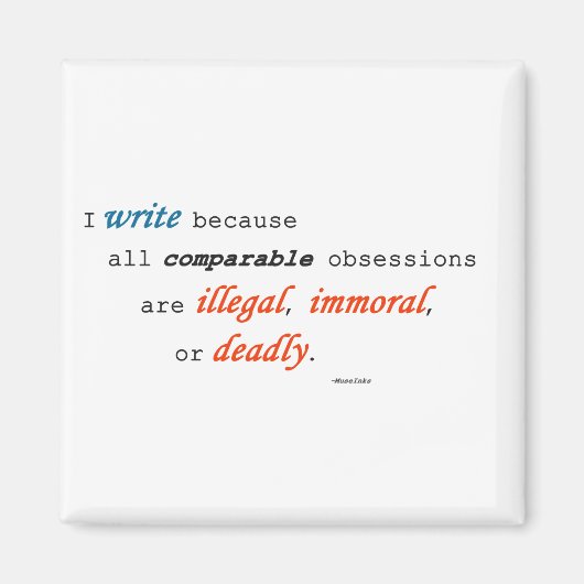 Ik schrijf omdat... magneet (Voorkant)