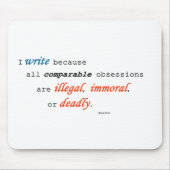 Ik schrijf omdat.. muismat (Voorkant)