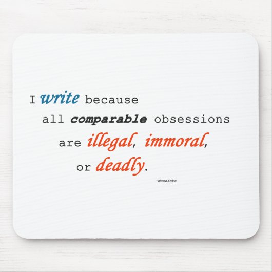 Ik schrijf omdat.. muismat (Voorkant)