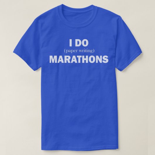 Ik schrijf papieren marathons t-shirt (Design voorkant)