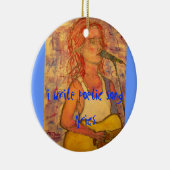 ik schrijf poëtische songteksten keramisch ornament (Rechts)