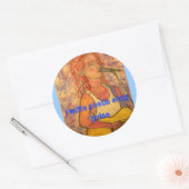 ik schrijf poëtische songteksten ronde sticker (Envelop)