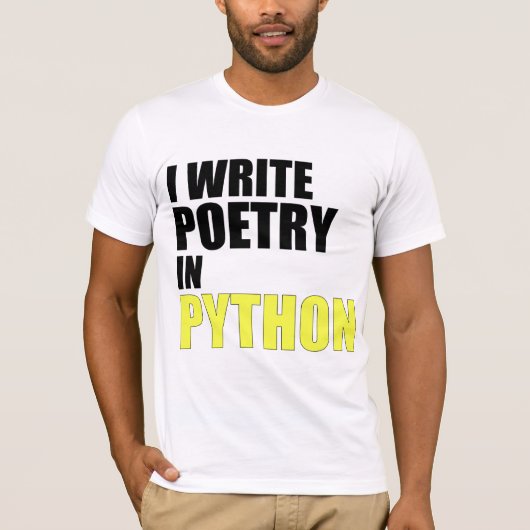 Ik schrijf Poëzie in Python T-shirt (Voorkant)