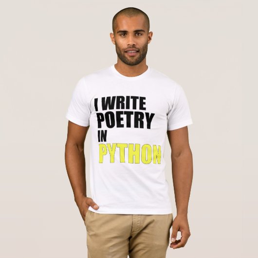 Ik schrijf Poëzie in Python T-shirt (Voorkant volledig)