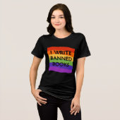 Ik schrijf verboden boeken Rainbow Tri-Blend Shirt (Voorkant volledig)