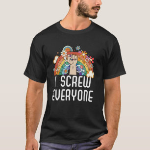 Ik schroef iedereen op Bisexual Rainbow Pride Bise T-shirt
