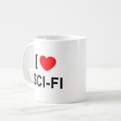 Ik ❤️ SCI - FI Ik HOU VAN SCI - FI Ik HEB SCI - FI Koffiemok (Voorkant links)