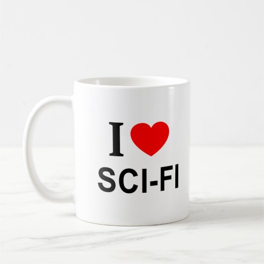 Ik ❤️ SCI - FI Ik HOU VAN SCI - FI Ik HEB SCI - FI Koffiemok (Links)