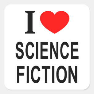 Ik ❤️ SCIENCEFICTION IK HOU VAN SCIENCE FICTION IK Vierkante Sticker