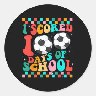 Ik scoorde 100 dagen schoolvoetbal kinderen studen ronde sticker