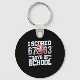 Ik scoorde 67+33 100ste dagen van school voetbal s sleutelhanger