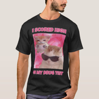 Ik scoorde hoge kat meme t-shirt