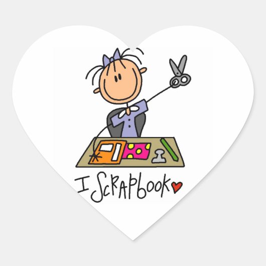 Ik scrapbook hart sticker (Voorkant)