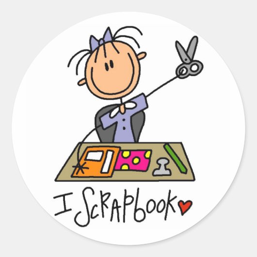 Ik scrapbook ronde sticker (Voorkant)