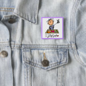 Ik scrapbook vierkante button 5,1 cm (In situ)