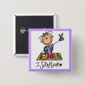 Ik scrapbook vierkante button 5,1 cm (Voorkant /achterkant)