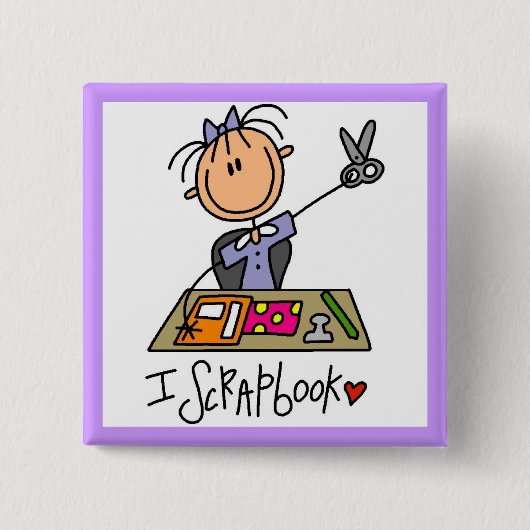 Ik scrapbook vierkante button 5,1 cm (Voorkant)