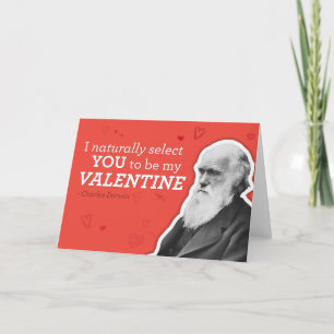 Ik selecteer u natuurlijk als mijn Valentijn, Darw Feestdagen Kaart