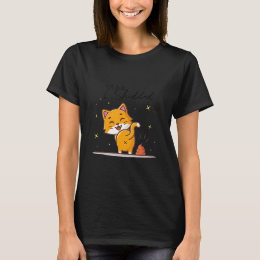Ik Shidded Kat Poepende Kat Kitty Kitten T-shirt (Voorkant)
