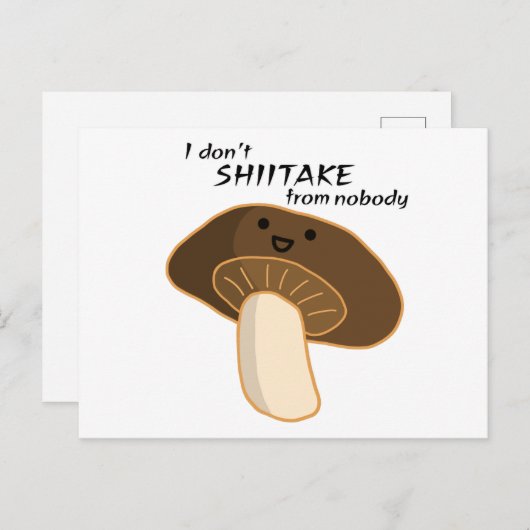 Ik SHITAKE niet van niemand Briefkaart (Voorkant / Achterkant)