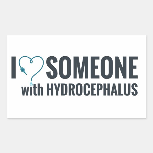 Ik Shunt Heart iemand met Hydrocephalus Rechthoekige Sticker (Voorkant)