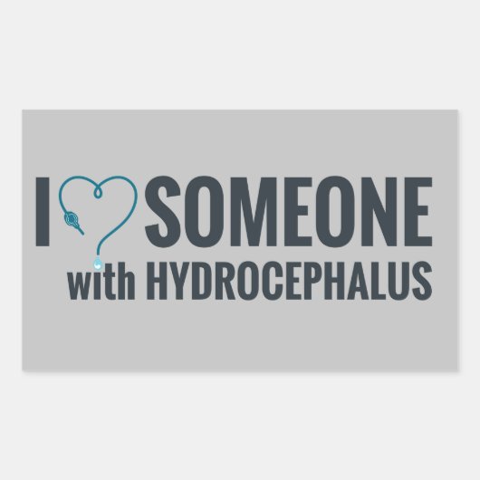 Ik Shunt Heart iemand met Hydrocephalus Rechthoekige Sticker (Voorkant)