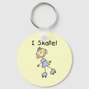 Ik Skate Meisje Roller Skater Sleutelhanger