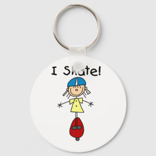 Ik Skate Skateboardend Meisje Sleutelhanger
