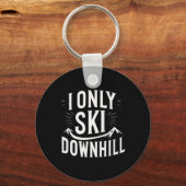 Ik ski alleen maar naar beneden grappig snowboard sleutelhanger (Voorkant)