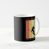 Ik ski als een meisje - probeer retro  te houden koffiemok (Voorkant rechts)