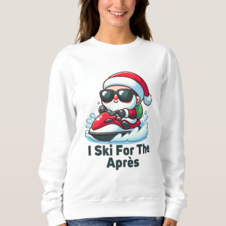 Ik ski voor de après - Grappig Kerstman Skiing T-s Trui
