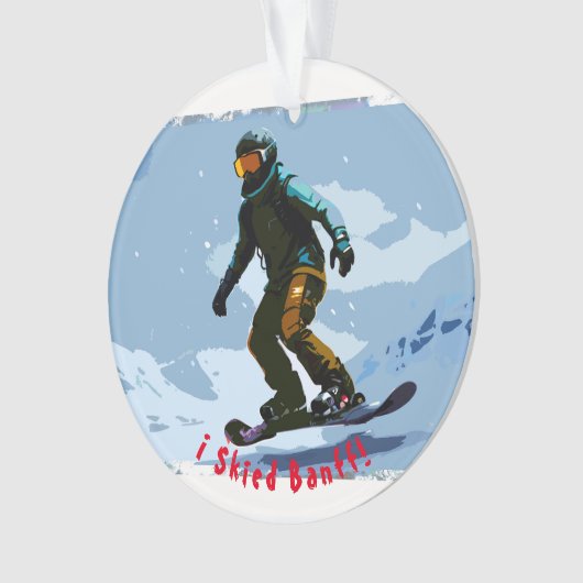 Ik skiede Banff - Snowboarder Ornament (voorkant)