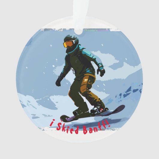 Ik skiede Banff - Snowboarder Ornament (voorkant)