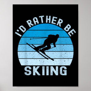 Ik skiede retro vintage skiër ski mannen vader jon poster