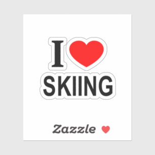 IK ❤️ SKIËN IK HOU VAN SKIËN IK HART SKIËN Vinyl Sticker