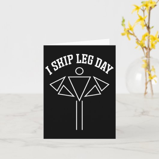 Ik Skip Leg Day Funny Gym Comedy Workout Kaart (Gele Bloem)