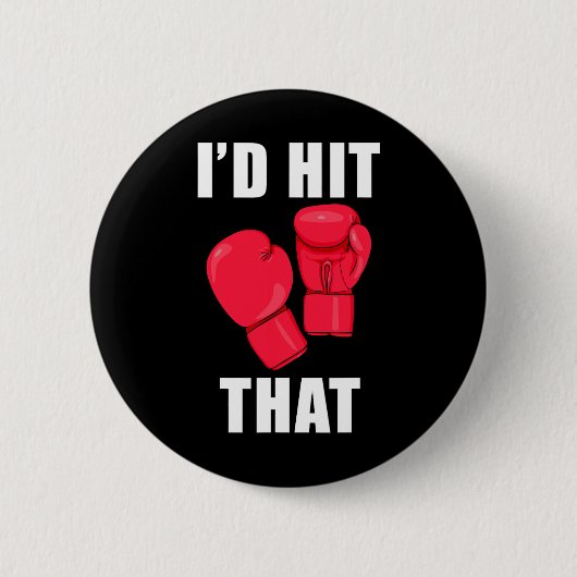 Ik Sla Dat Grappige Gezegde Kickboksen Mannen Vrou Ronde Button 5,7 Cm (Voorkant)