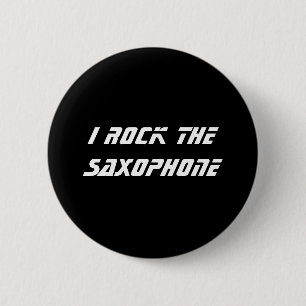 Ik sla de Saxophone Ronde Button 5,7 Cm