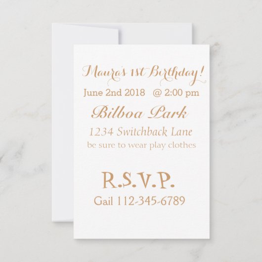 Ik sla dutjes over voor een wandelende babe verjaa kaart (Achterkant)