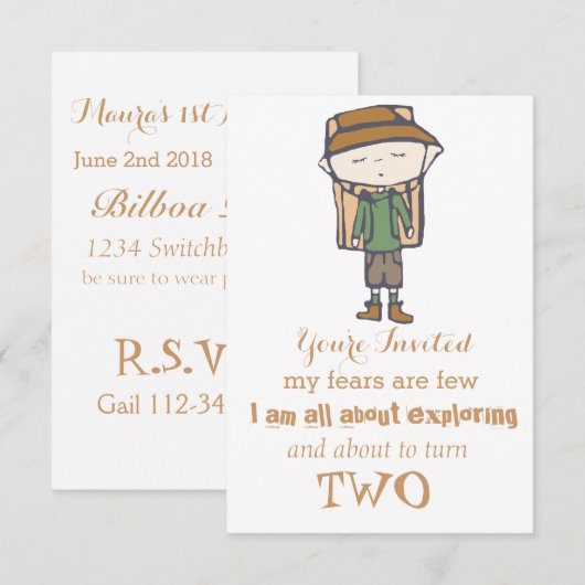 Ik sla dutjes over voor een wandelende babe verjaa kaart (Voorkant / Achterkant)