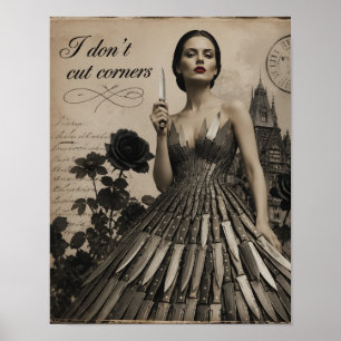 Ik Sla geen Hoeken Af Surrealistische Collage Poster