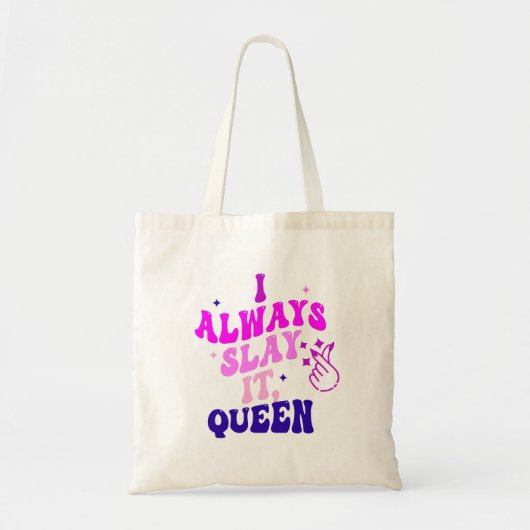 ik sla het altijd in koningin koffie tote bag (Voorkant)