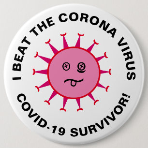 Ik sla het Corona virus Covid-19 overlevende Ronde Button 6,0 Cm