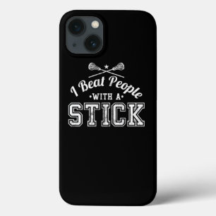 Ik sla mensen met een grappig Lacrosse-T-shirt Case-Mate iPhone Case