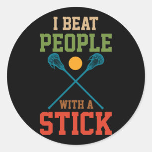 Ik sla mensen met een luierspeler ronde sticker