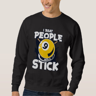 Ik Sla Mensen Met Een Stok Ballen Pool Snooker Bil Trui