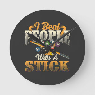 Ik sla mensen met een stok - Biljart 8 Ball Ronde Klok